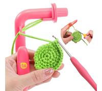 Soporte de Ganchillo para Principiantes - Ayuda de Ganchillo para Aprender a Ganchillar y Hacer Círculos Mágicos, Herramienta Círculos Mágicos, Regulador de la Tensión del Hilo y Guía del Hilo(Rosa)