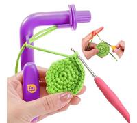 Soporte de Ganchillo para Principiantes - Ayuda de Ganchillo para Aprender a Ganchillar y Hacer Círculos Mágicos, Herramienta Círculos Mágicos, Regulador de la Tensión del Hilo y Guía del Hilo(Morado)