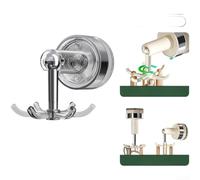 Soporte de gancho de 6 garras con ventosa fuerte para almacenamiento de utensilios de cocina con rotación de 360 grados, no necesita taladro (gris translúcido)