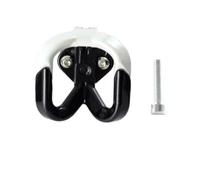 Soporte de gancho doble de aleación de aluminio para casco de motocicleta, compatible con accesorios de ciclomotor eléctrico de motocross (color blanco)
