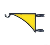 Soporte de gancho para cesta colgante de hierro fundido con estética rústica para porche y jardín, diseñado para sostener cestas de flores, linternas y de forma más segura (amarillo)