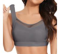 Soporte de garganta deportivo elástico Lencería sin espalda Elegance cómodo sujetador entrenamiento de gran tamaño anticaídas sujetador transpirable clásico push-up sujetador casual, Dark Gray