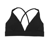 Soporte de garganta deportivo para mujer, escote profundo en V, tirantes finos cruzados, acolchados, sexy, sin armadura, yoga, cómodo para un mantenimiento firme y elegante, Le Noir, S