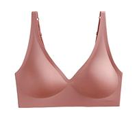 Soporte de garganta para mujer, cómodo, de látex, estilo integral, para el deporte y el sueño sin costuras y colores lisos, diseño cómodo y discreto, para un uso diario y una sensación agradable, rosa