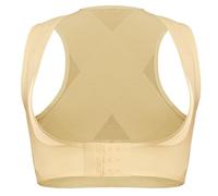 Soporte de garganta para mujer con tejido de malla y soporte de espalda efecto push up y modelador cómodo y transpirable para una silueta galvanizada y un diseño firme para corsé y fajas, beige, XL