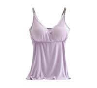 Soporte de garganta para mujer, diseño sin espalda y tirantes con relleno integrado, estilo bustier cómodo y moderno para ser usado como ropa o ropa interior perfecta para un Lo, morado, L