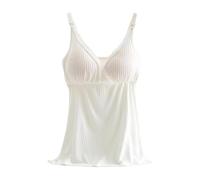 Soporte de garganta para mujer, diseño sin espalda y tirantes con relleno integrado, estilo bustier cómodo y moderno para ser usado como ropa o ropa interior perfecta para un Lo, blanco, M