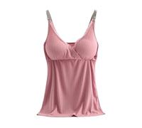 Soporte de garganta para mujer, diseño sin espalda y tirantes con relleno integrado, estilo bustier cómodo y moderno para ser usado como ropa o ropa interior perfecta para un Lo, oro rosa, L