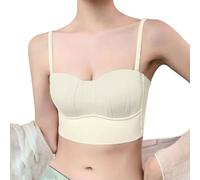 Soporte de garganta para mujer sin costuras sin armaduras, comodidad efecto push up bralette inalámbrico, cobertura integral deportiva diaria, cierre delantero estilo camiseta cómoda y práctica