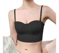 Soporte de garganta para mujer sin costuras sin armaduras, comodidad efecto push up bralette inalámbrico, cobertura integral deportiva diaria, cierre delantero estilo camiseta cómoda y práctica, Le