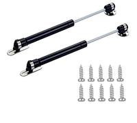 Soporte de gas hidráulico de 20 cm de longitud, 20 N/4.4 libras, bisagra hidráulica para gabinete, puerta de gabinete de cocina, resorte de aire, bisagra de gabinete de impacto, color negro, (2