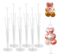 Soporte de globo, 6 kits de soporte de globo, soporte de globo con soporte de plástico, utilizado para fiesta de cumpleaños y fiesta de boda, reutilizable