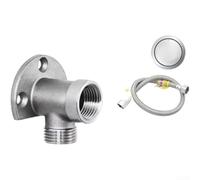 Soporte de grifo de acero inoxidable 304 para montaje en pared oculto o expuesto que soporta diseños de grifo de distancia central de 4 pulgadas (B)