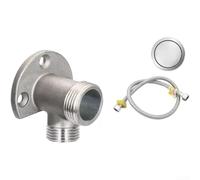 Soporte de grifo de acero inoxidable 304 para montaje en pared oculto o expuesto que soporta diseños de grifo de distancia central de 4 pulgadas (F)