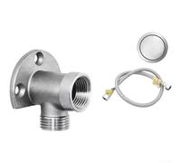 Soporte de grifo de montaje en pared de acero inoxidable 304, base convertible de 4 pulgadas para grifo, accesorio de fregadero inoxidable con fundición reforzada, plata, 4 x 2,8 x 2,8 cm (C)