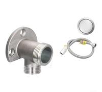 Soporte de grifo de pared de acero inoxidable 304, base convertible de 4 pulgadas para grifo, accesorio de fregadero inoxidable con fundición reforzada, plateado, 4 x 2,8 x 2,8 cm (E)