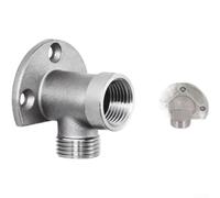 Soporte de grifo de pared de acero inoxidable 304, base convertible de 4 pulgadas para grifo, accesorio de fregadero inoxidable con fundición reforzada, plateado, 4 x 2,8 x 2,8 cm (A)