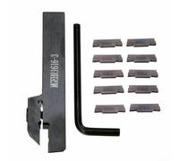 Soporte de herramientas de ranurado indexable MGEHR1616-3 Barra de perforación de torneado con 10 piezas MGMN300 insertos, acero de aleación para semiacabado y acabado