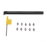 Soporte de herramientas de torneado S12M-SDUCR07 con barra de perforación de torno de 12 mm e inserto de carburo DCMT0702, paquete de 10 para juego de herramientas de torno CNC, herramienta de