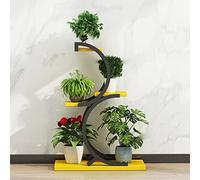 Soporte de hierro de 4 niveles para plantas, estante de metal para uso en interiores y exteriores, escalera decorativa para balcón y decoración del hogar, perfecto para jardín y alféizar de ventana