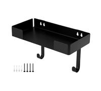 Soporte de hierro para montaje en pared, 12,6 x 6,2 pulgadas, elegante negro, estante de almacenamiento multiusos, organizador de lavandería duradero, soporte para tabla de planchar y planchar para