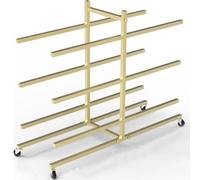 Soporte de hierro resistente para pelotas de yoga, estante para equipos de fitness para tapetes y bloques, carrito de almacenamiento rodante para gimnasio en casa, garaje, clubes, solución duradera y