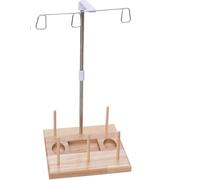 Soporte de hilo - Máquina de bordar, organizador de hilo, base de madera, soporte de bobina de madera, construcción duradera, plataforma estable, soporte para múltiples bobinas, diseño compacto, fácil
