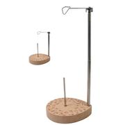 Soporte de hilo para máquina de coser, base de 13,5 x 11,5 x 2,5 cm, soporte de hilo ajustable, soporte de bobina ajustable de 6,3 a 15,5 pulgadas, altura ajustable con base de madera, soporte de hilo