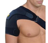 Soporte de hombro FIGHTECH para puño rotador desgarrado para hombres y mujeres - 4 tallas - apoyo y alivio del dolor (negro, L/XL)