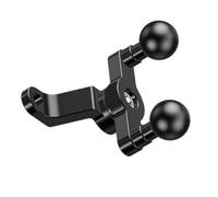 Soporte de horquilla delantera para motocicleta, adaptador de cabeza esférica doble, 25,4 mm, soporte de montaje de 2,5 cm, soporte de teléfono con agujero de vástago negro