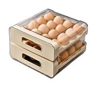Soporte de huevos - apilable con tapa | Dispensador de almacenamiento de huevos de pollo | Bandeja de refrigerador para despensa de encimera de cocina | Organizador de contenedores de huevos de