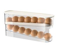 Soporte de huevos para refrigerador,Dispensador de huevos automático con cojinetes | Solución de almacenamiento de cocina de gran capacidad para padres ocupados, comer, congelador, camping y