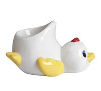 Soporte De Huevos - Soporte De Huevera De Cerámica Con Forma De Pato De Pollo | Bandeja De Exposición Lavable En Lavavajillas, Diseño Lindo De Mascotas Para Servicio De Desayuno, Decoración