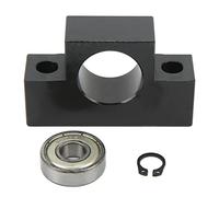 Soporte de husillo de bolas EF12 con rodamiento, bloque de montaje para husillo de bolas de acero al carbono, soporte final estable para fresadora y torno CNC, incluye rodamiento