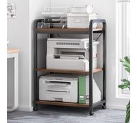 Soporte de impresora multicapa duradero y carrito de cocina rodante, acero de 20 mm de grosor, barandillas de diseño blanco elegante, 60 x 30 x 140 cm, ideal para soluciones de almacenamiento en el