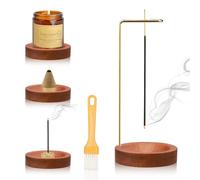Soporte de Incienso 3 en 1, Base de Madera Hecho a Mano, diseño Moderno con Bobina de Cono, de 9 Orificios, Quemador de Incienso para decoración de la Sala de meditación de Yoga en la Oficina en casa