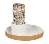 Soporte de Incienso de cerámica, Cuenco para Manchas, Placa para Salvia Blanca, palitos de Palo Santo, Velas para ofrecer