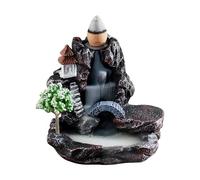 Soporte de incienso de cerámica - quemador de flujo en cascada, accesorio zen decorativo, cascada de humo elegante, ornamento de meditación creativa | Quemador de aroma relajante para la decoración de