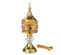 Soporte de incienso, incensario de bobina de incienso, incensario decorativo de metal de 3.1 x 3.35 pulgadas, diseño resistente al calor, elegante estilo de Oriente Medio para sala de estar, estudio