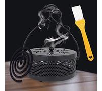 Soporte de incienso Mosquito Coil, soporte en espiral para incienso, soporte de espiral para mosquitos, soporte clásico de incienso de metal, portátil, para interior y exterior, camping, yoga (A)