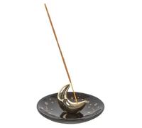 Soporte de incienso sensorial de luna creciente: diseño de cerámica para un ambiente sereno, decoración elegante y atemporal, artesanía duradera, fácil colocación de incienso, ideal para relajación y