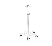Soporte de infusión telescópico con 4 ganchos médico portátil IV Postes IV