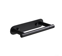 Soporte de inodoro montado de acero inoxidable Sus 304 con brazo giratorio para un reemplazo rápido y fuerte sujeción en entornos húmedos de baño, negro mate (negro)