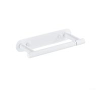 Soporte de inodoro montado de acero inoxidable Sus 304 con mecanismo giratorio para una sujeción segura del rollo y opciones de montaje de masilla flexible o tornillo negro (blanco)