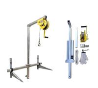 Soporte de instalación manual de cabrestante y aire acondicionado, herramienta de elevación plegable para una fácil configuración de la unidad al aire libre