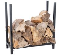 CLP Leñero Metálico Irondale Look Industrial I Soporte para Almacenar La Leña De Chimenea I Estantería para Apilar Madera, Color:Negro