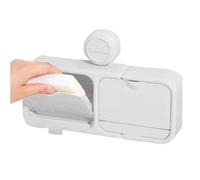 Soporte de jabón con ventosa, contenedor de jabón sin taladrar con tapa, fuerte succión para esponja, cepillo de dientes, maquinilla de afeitar, fregadero, bañera, cuarto de lavado