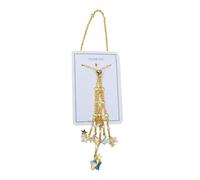 Soporte de jaula de metal con bolsillo de piedra de cristal de malla, soporte vacío para colgante de aleación, red de pesca para colgante de coche, soporte vacío