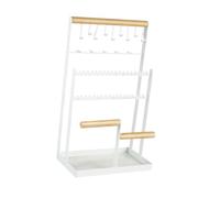 Soporte de joyería con base, organizador de collares de gran capacidad, soporte para anillos, relojes, 7.87 x 4.72 x 13.46 pulgadas