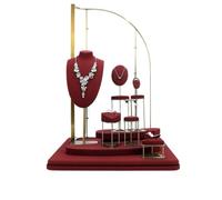 Soporte de joyería Conjunto de soporte for presentación joyería, collar y pendientes terciopelo Organizador de Joyas